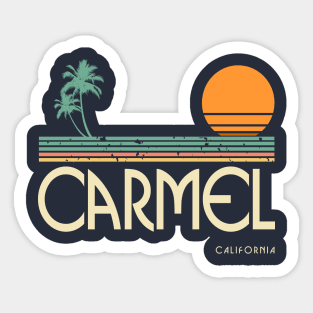 Carmel California Sunset and Palm Trees Sticker